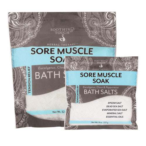 Soothing Touch Tension Relief Sore Muscle Soak Bath Salts Eucalyptus Clove And Peppermint 32 Oz